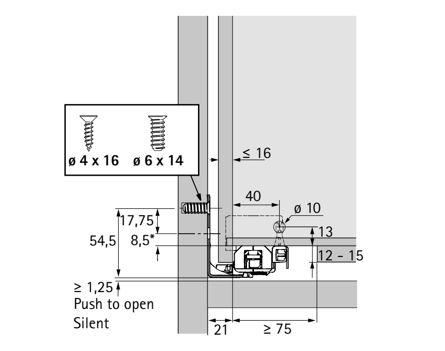 Guida Ad Estrazione Totale Per Cassetti In Legno Actro 5D Con Silent ...